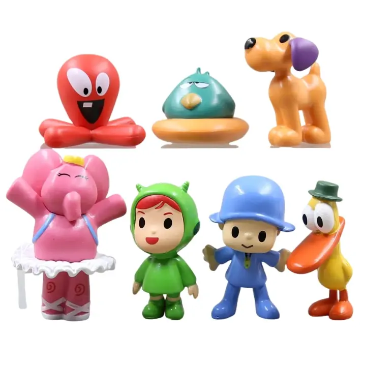 Juego De 7 Figuras Kawaii Pocoyo De Película Y TV En PVC Animal Bird Duck Elephant Modelo De Juguete Ornamento Escena Figuras Anime Cartoon Lindo - 1