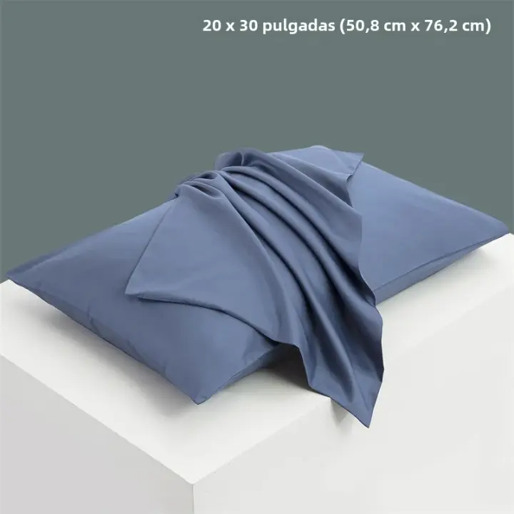 Funda De Almohada Rectangular De 1 Pieza En Color Sólido Tamaño 20x30 Pulgadas (50x76 Cm) Brown/Blue/Grey/Pink Para Ropa De Cama - 1