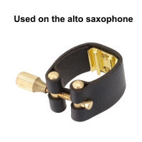 Ligadura De Bocina De Saxofón Alto Cierre Rápido De Cuero Accesorios De Metal Bakelite Para Flutea - details 2