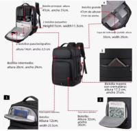 Mochipa Expandible Para Ordenador Portátil De 17 Pulgadas Para Hombre, Bolsa Impermeable Para Notebook, Mochipa Escolar USB - details 3