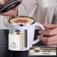 Taza De Café De Acero Inoxidable 304 Con Tapa Y Manija Tumbler Doble Capa Resistente Al Calor Vaso Termo Ecológico Para Bebidas - details 4