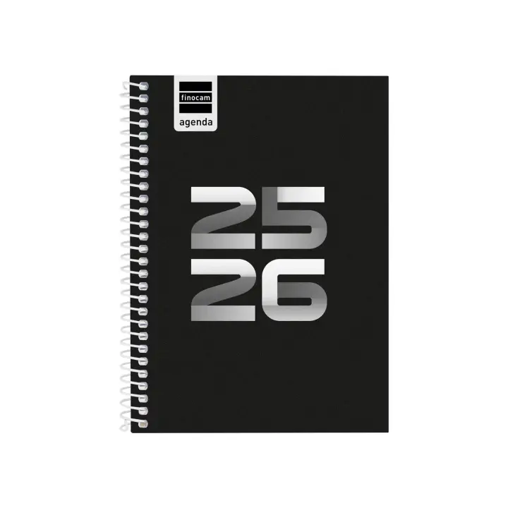 Finocam - Agenda Cool Curso 2025 2026 Negro Septiembre 2025 - Junio 2026 (curso lectivo) + Julio y Agosto resumidos Catalán - 1