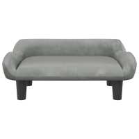 vidaXL Cama para perros de terciopelo gris claro 70x40x24 cm - details 2