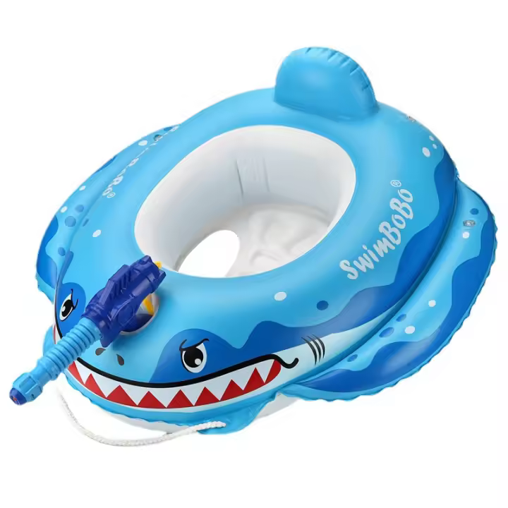 Anillo de natación para bebés Swimbobo, anillo de natación infantil con dibujos animados y pistola de agua. - 1