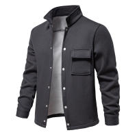 2024 otoño e invierno nuevo estilo terciopelo engrosado waffle chaqueta de punto con solapa para hombre abrigo con bolsillo tops para hombres - details 5