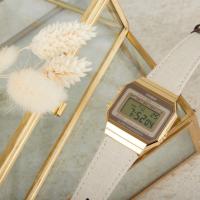 Reloj CASIO digital VINTAGE Iconic A700WEGL-7A correa de tela y piel luz led alama - details 0