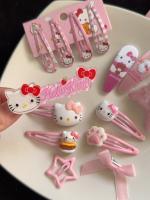 Juego De 11-14 Clips De Pelo Hello Kitty Kawaii Anime Cinnamoroll Kuromi Pochacco Accesorios Lindos Para Niñas Regalos - details 4