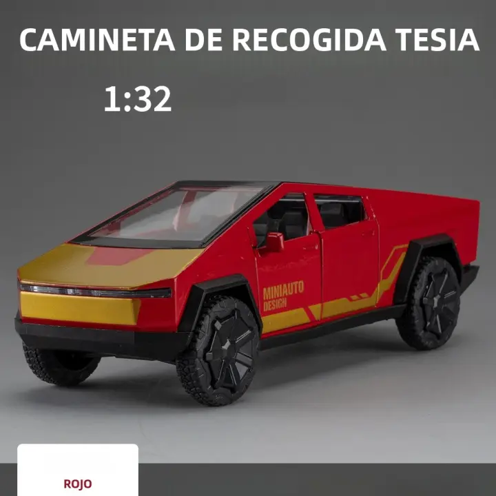 Modelo De Camión Tesla En Escala 1:32 Juguete De Metal Con Sonido Y Luz Coche De Metal Para Niños Vehículo Diecast - 1