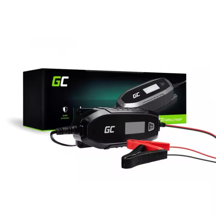 Green Cell Charger for accumulators 6V 12V 4A with diagnostics function 6/12 V Negro - 1