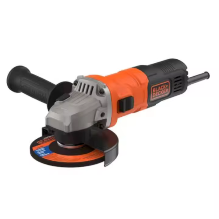 Radial: Miniamoladora 710W 115mm con protección contra re-arranque y empuñadura lateral 2 posiciones. BEG010-QS Black+Decker - 1