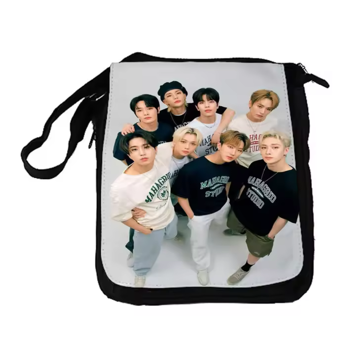 BANDOLERA REPORTERO MEDIANA BOLSO Stray kids SKZ Replay Connected Limbo Doodle bolsa mochila hombro corea kpop musica - 1