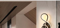 Lámpara De Pared Minimalista Moderna Para Sala De Estar Y Dormitorio Luz LED Interior Blanca Negra Decoración De Pasillo Iluminación AC90V-260V - details 10