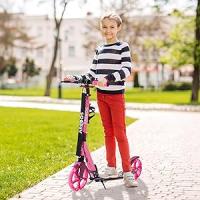 Arebos Patinete con Ruedas de Goma con LED - Suspensión Delantera - Soporte para Botella y Timbre - details 4