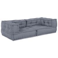 Pouffe Modular vidaXL Gris 140x70x36 Tela - details 3