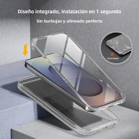 Funda De Protección Completa 360 Para Samsung S25 S24 S23 S22 S21 S20 FE S10 S9 S8 Nota 8 9 10 plus 20 Ultra A52 A53 A55 A54 Material PC + TPU Antigolpes Antisuciedad Transparente Anti-Resbaladizo - details 2