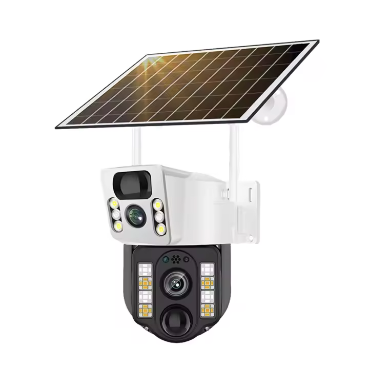 Cámara Solar Inalámbrica 4K 8MP Con Doble Lente Exterior V380 pro CCTV Protección De Seguridad Monitor Con Visión Nocturna Y Radar 4G Sim IP Wifi - 1