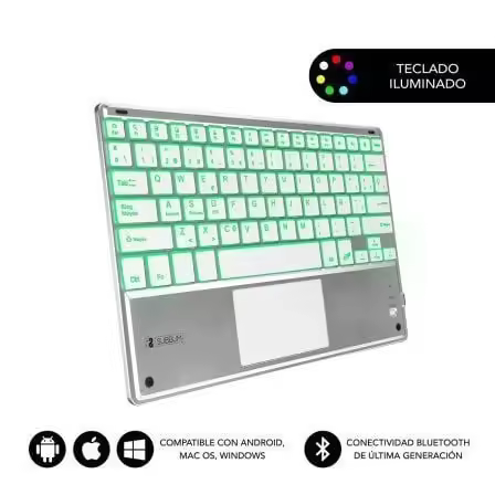 Teclado Compacto Inalámbrico por Bluetooth Subblim SMBT50/ Plata - 1