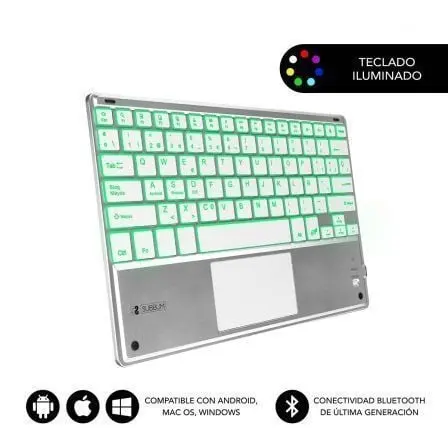 Teclado Compacto Inalámbrico por Bluetooth Subblim SMBT50/ Plata - 1