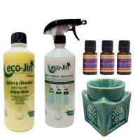 Ecojin Original a Elegir laboncler + Difusor + 3 Fragancias + Precioso Quemador de Esencias. Limpia Tu Hogar con Ecojin y Completa el Pack con Aceites Naturales Hechos en la India, Ideales para Aromatizar con Fragancias Relajantes. Oferta Temporal eco jin - details 9