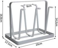 Cup Drying Rack,Metal 6 Cups Silicone Protective Hooks Non-Slip Bottle Drying Holder Tree Stand for Mugs Organizer Glasses Kitchen Countertop - details 0