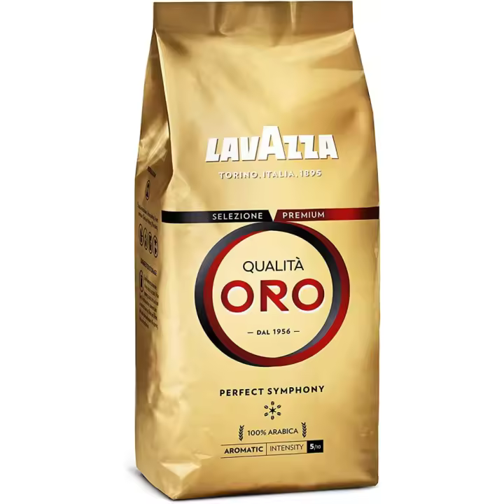 Lavazza Café en Grano, Qualità Oro Perfect Symphony, Café Espresso 100% Arábica Redondo y Aromático, Paquete de 500 g LAVAZZA LAV-CAFE QUALT ORO 500G - 1