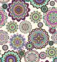 Mantel Hulehule Tex - Tela Resinada Estampado Mandalas Antimanchas Ideal para Comedor Cocina Salita - TWISTER BEIGE - details 0