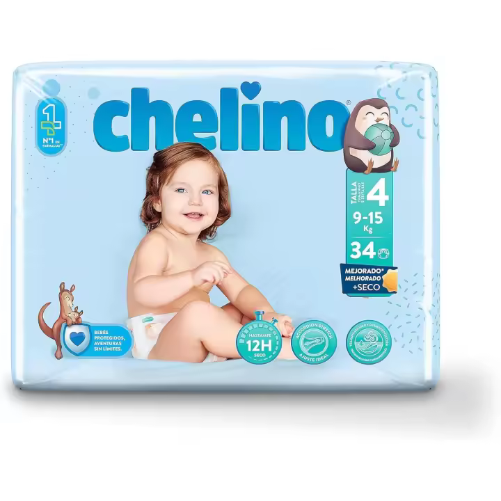 Chelino -Pañal infantil Talla 4 Gateo (9-15kg), - 1