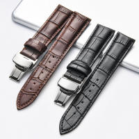 Correa De Reloj De Cuero Genuino Con Cierre De Mariposa En Madera Para Relojes Compatible Con Pulseras De 18mm 20mm 22mm 24mm Accesorios De Relojería - details 6