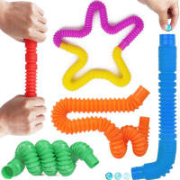 Juguete Sensorial Interactivo Para Niños Y Adultos 6Pcs Tubos Pop Retráctiles De Color Alivio De Estrés Y Ansiedad Juguete Divertido Para Padres E Hijos - details 5