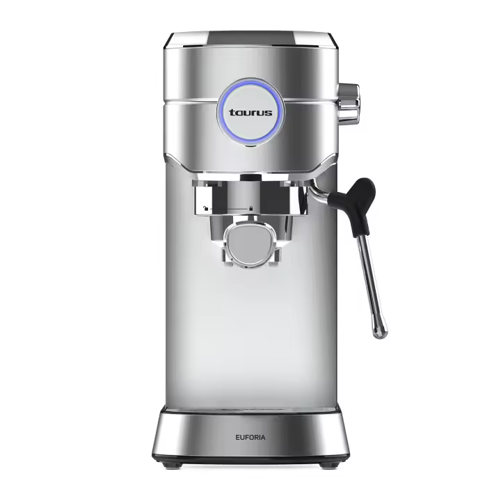 Taurus - Cafetera Espresso Euforia | Color Gris | Acero inoxidable | Potencia 1.450 W | Presión 20 bares | Sistema Thermoblock | Capacidad 1 Litro | Bandeja Calientatazas - 1