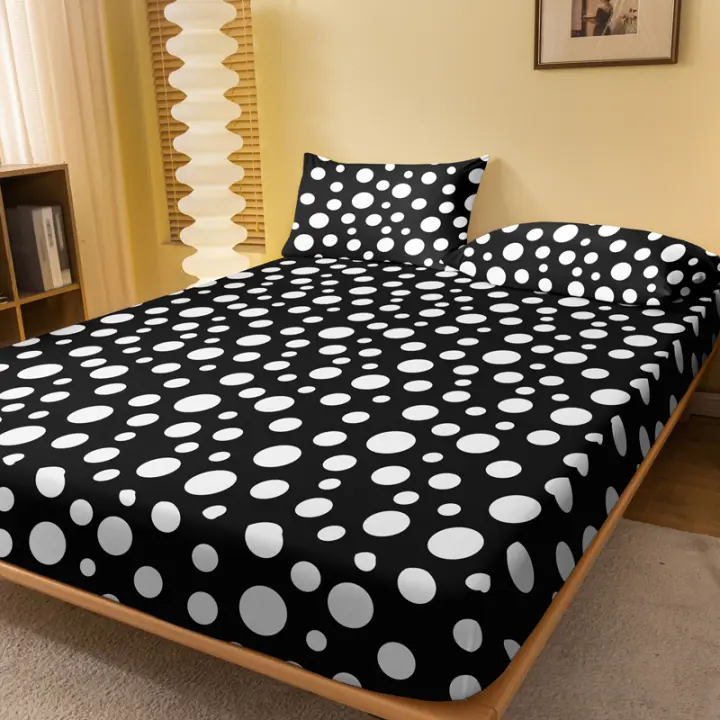 Sábana Ajustada Moderna Y Geométrica Con Diseño De Círculos Mate Sin Edredón Ni Fundas De Almohada Para Dormitorio - 1