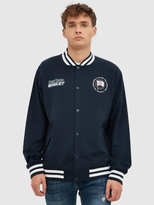 Sudadera abierta estilo beisbolera con puños en las mangas y la cintura INSIDE - 1