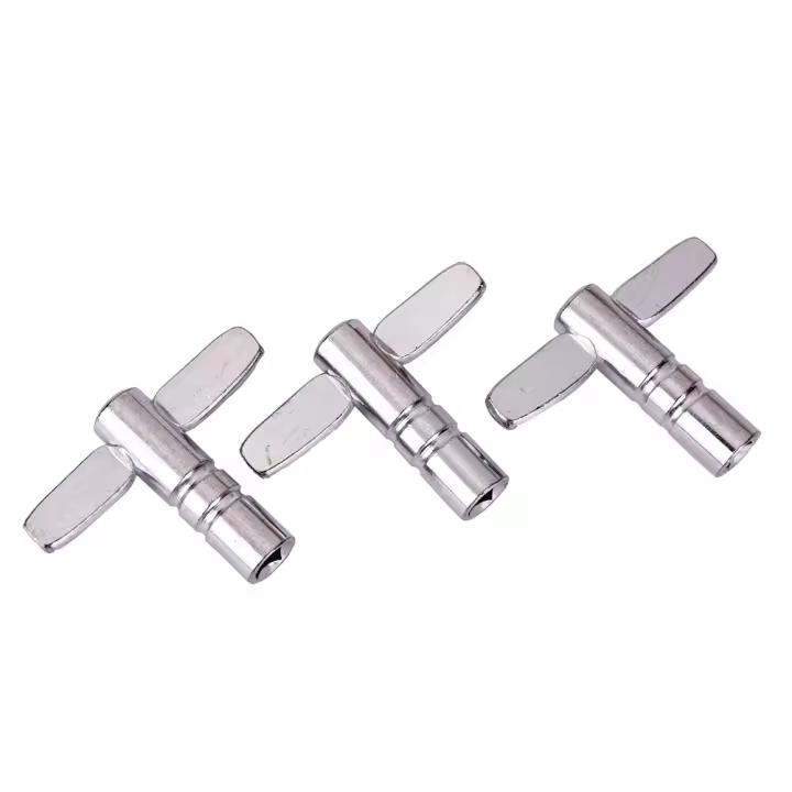 Llave De Ajuste De Cuero De Batería De Metal Silvery 3 Piezas 1/5" Herramienta De Llave De Agujero Diametro 5x5mm Para Batería De Snare - 1