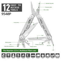 Multiherramienta 12-en-1 Con Tijeras Profesionales Para Supervivencia Camping Y Caza Regalos Para Hombres Papá Escolta De Novia - details 2