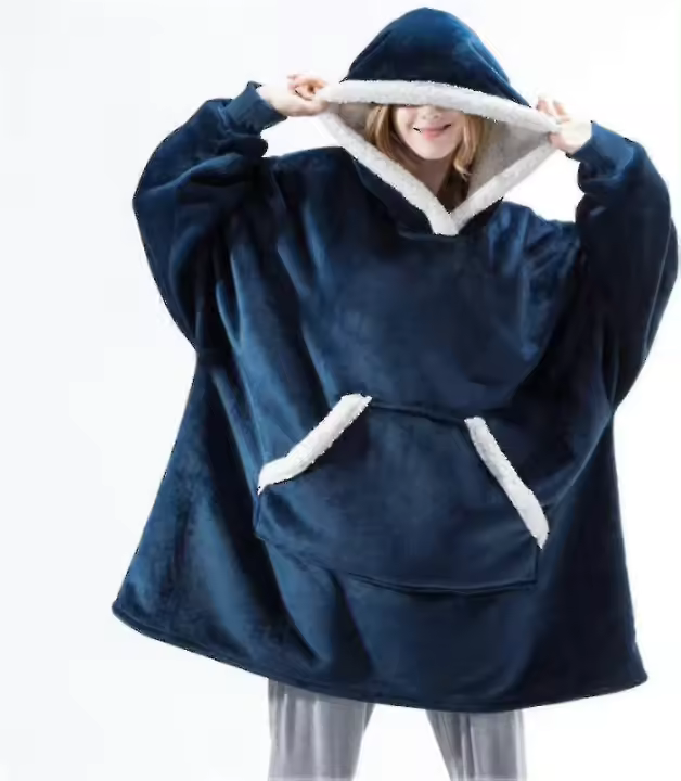 Sudadera con capucha extragrande Manta usable fácil cálida bolsa lateral gigante - 1