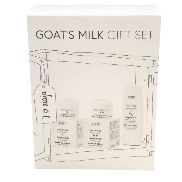 Ziaja Leche de Cabra Set  Crema de Día, Crema de Noche y Crema de Manos. Fórmula Nutritiva para Pieles Secas o Maduras, Proporcionando una Hidratación Profunda y Duradera. Cosmética Vegana y Natural que Cuida tu Piel y Respetando la Tierra - 1