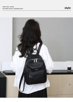 Mochila de color sólido para mujer, nuevo estilo, de PU, para viajes de ocio, mochila pequeña versátil, mochila escolar de moda para mujer - details 11