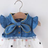Vestido De Verano Para Niñas 0-3 Años Con Manga Volante Pequeño Y Lazo Estilo Cowgirl Polka Dot Colorido Vestido De Princesa Dulce - details 9