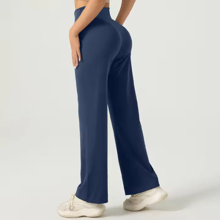 Pantalones deportivos versátiles de estilo callejero con cordón, pantalones informales sueltos color piel, pantalones de pierna ancha sin costuras de alta elasticidad para mujer - 1