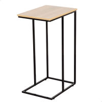 Max Home - Mesa auxiliar en forma de C, de madera y acero, 40x30x66 cm, soporta hasta 6 kg, forma rectangular, sistema de nivelación en las patas, estable y resistente, mesita de sofá, mesas auxiliares pequeñas, decoración, estilo industrial - details 0