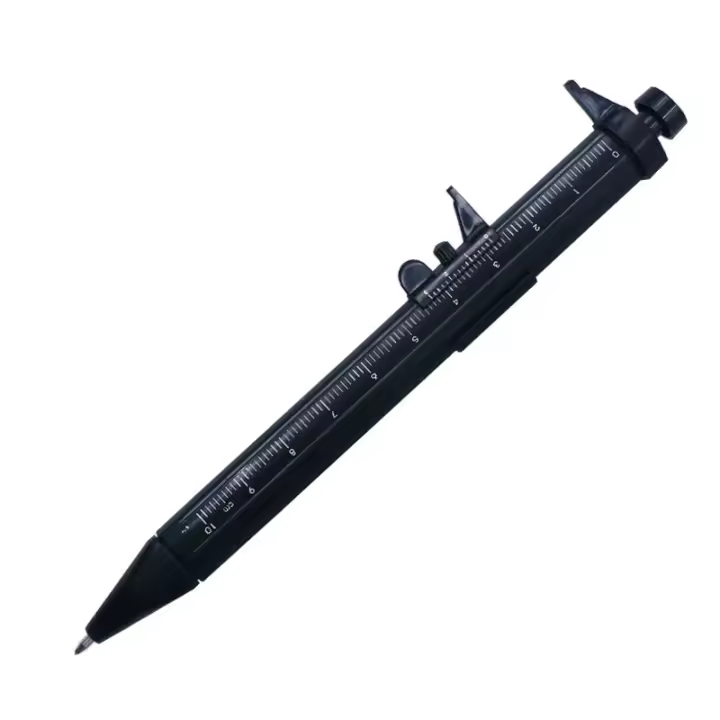 Cepillo De Medición Vernier Plástico Azul Negro Estilo Bolígrafo Mecánico Para Estudiantes Herramienta De Medición 100mm - 1