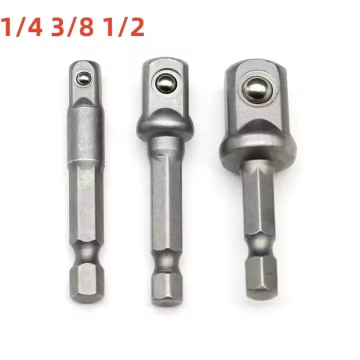 Adaptador De Destornillador 3 Piezas Extensión De Broca Barra De Destornillador Hexagonal Y Cuadrada Tamaños 1/4 3/8 1/2 Para Trabajos De Carpintería - 1