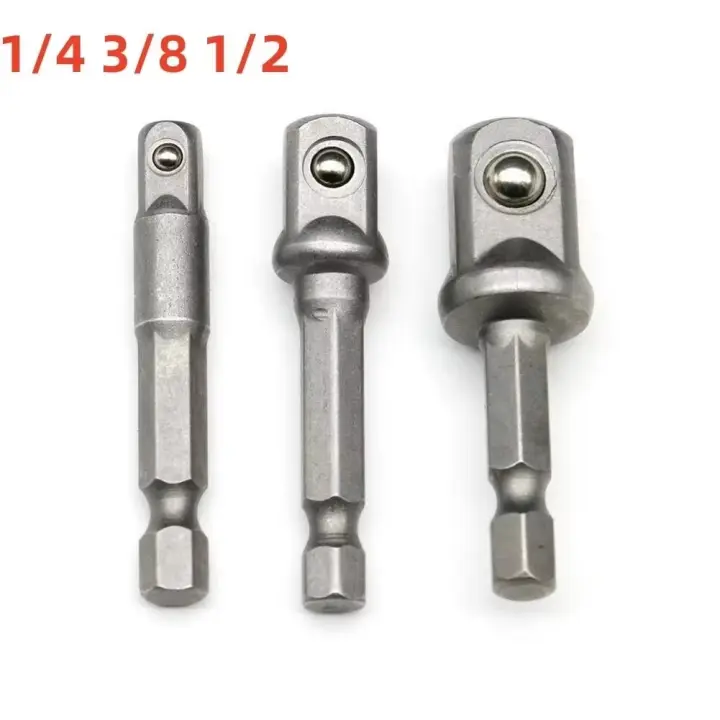 Adaptador De Destornillador 3 Piezas Extensión De Broca Barra De Destornillador Hexagonal Y Cuadrada Tamaños 1/4 3/8 1/2 Para Trabajos De Carpintería - 1