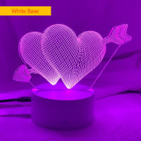 Lámpara De Noche 3D Con Corazones Y Interruptor Táctil LED Para Decoración De Hogar Luz Atmosférica Colorida Para Mesa Lámpara De Borde - details 4