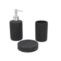 BLOOM STORE-Juegos de Accesorios de baño 3Piezas Negro con Dispensador de jabón, Vaso baño y Bandeja - details 0