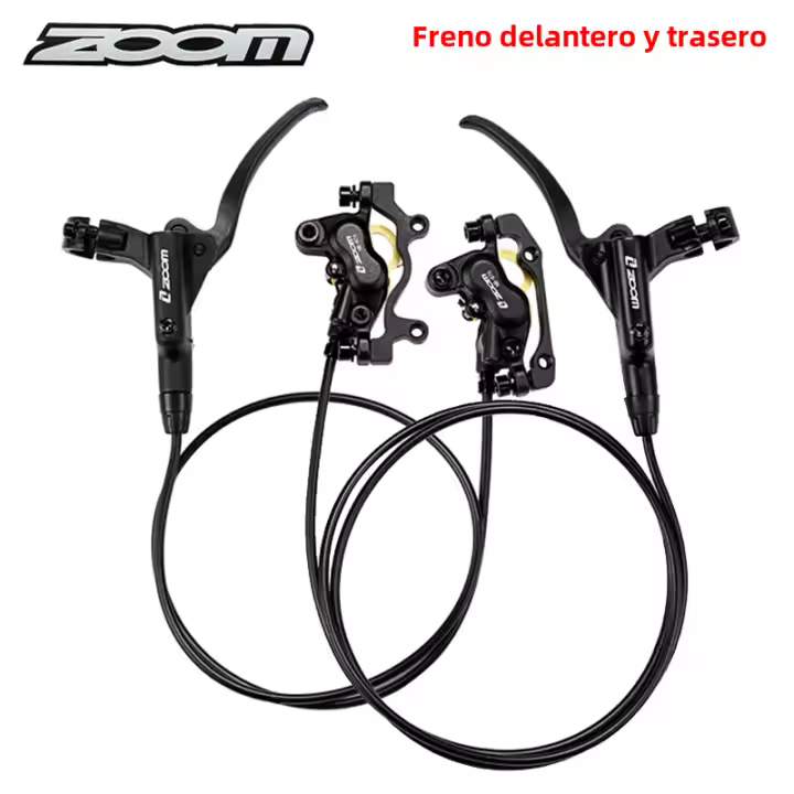 ZOOM HB-876 Freno De Disco Hidráulico 4-Pistones Para Bicicleta MTB Freno Frontal Izquierdo Y Trasero Derecho Calipero Hidráulico Para Bicicleta - 1