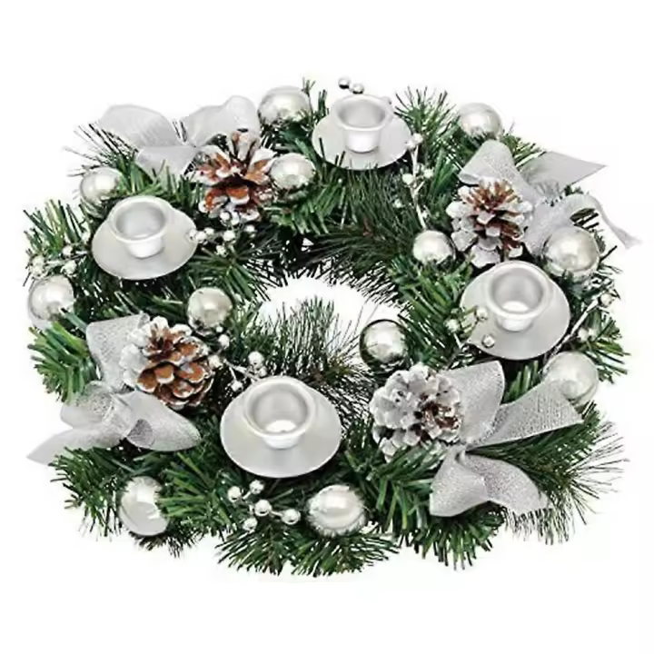 Christmas Advent Wreath  Advent Wreath for Home Decoration  Advent Candle Holder and Christmas Candle Decoration  Seasonal Advent Calendar Decoration - 1