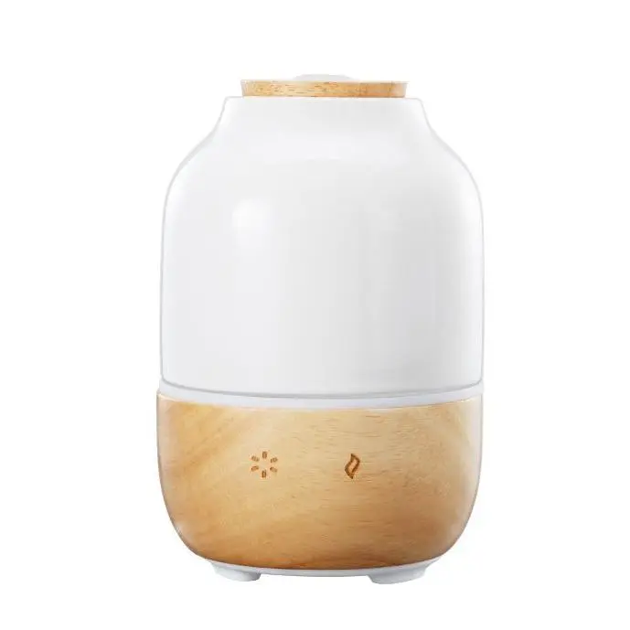 Difusor de Aceites Esenciales de Cerámica y Madera Real | Decoración | Vibración Ultrasónica, Apagado Automático, Múltiples Colores LED, Humidificador de Aire 130 Ml | - 1