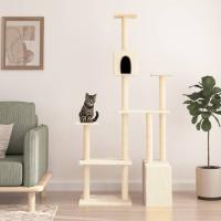 vidaXL Rascador para Gatos con Postes Árbol Torre de Escalada Sisal Color Crema,  Gris claro,  Gris oscuro y mas - details 0