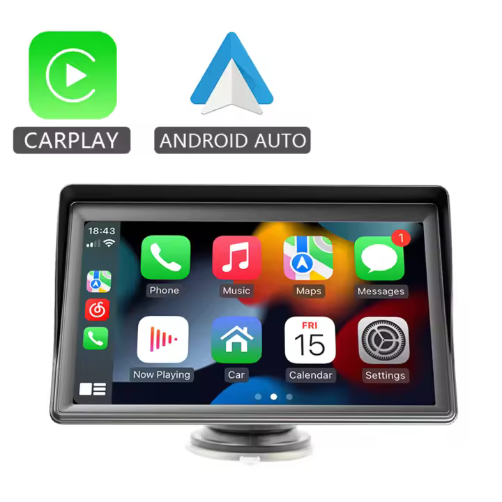 Reproductor Multimedia De Coche HIPPBQCC 7 Pulgadas Con CarPlay Android Auto Pantalla Táctil USB AUX Para Cámara Trasera - 1